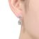 CZ Halo Drop Earrings In Sterling Silver