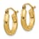 14k Yellow Gold Satin and Diamond-Cut 9/16" Round Hoop Earrings