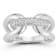 Sterling Statements Rhodium Over Sterling Silver Pave Bold Link Ring