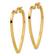 14k Yellow Gold 1 5/16" Polished Heart Hoop Earrings