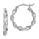 Rhodium Over Sterling Silver Polished and Satin 2.5mm Twist Hoop Earrings