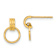 14k Yellow Gold Polished Dangle Circle Stud Earrings