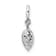Rhodium Over 14k White Gold Diamond-Cut Heart Spring Ring Pendant