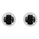 6mm Round Black Onyx And Created White Sapphire 10k White Gold Halo Stud Earrings