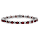 Rhodium Over 14k White Gold Oval Garnet and Diamond Bracelet