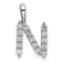 Rhodium Over 14K White Gold Lab Grown Diamond Letter N Initial Pendant