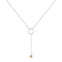 Round Citrine Rhodium Over Sterling Silver Dainty Necklace
