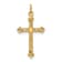 14k Yellow Gold Polished and Textured Solid Diamond Shape Cross Pendant