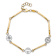 14K Two-tone Gold Polished Compass and Anchor Link Bracelet