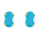 6x4mm Oval Turquoise 10k Yellow Gold Stud Earrings