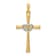 14k Yellow Gold and 14k White Gold Textured and Polished Latin Cross
with Hearts Pendant