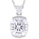 Two-Stone Half Bezel Moissanite Pendant Necklace In Platinum-Enhanced
Sterling Silver