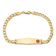 14k Yellow Gold Medical Soft Diamond Shape Red Enamel Curb Link ID Bracelet