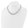 Rhodium Over Sterling Silver Hollow Graduated Marina Link 17-inch Necklace