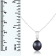 8-8.5mm Black Cultured Freshwater Pearl Sterling Silver Pendant W/Chain