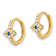 10k Yellow Gold 1/2" Polished Clear and Blue Cubic Zirconia Evil
Eye Hinged Hoop Earrings