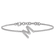 Rhodium Over 14k White Gold Diamond Sideways Letter M Bracelet