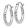 Rhodium Over 14k White Gold Diamond-Cut 9/16" Round Tube Hoop Earrings