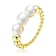 Pear Shape Freshwater Pearl Band Ring In 14K Gold Over Sterling Silver