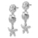 Rhodium Over Sterling Silver Polished Sea Life Dangle Post Earrings