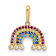14k Yellow Gold Polished Cubic Zirconia Rainbow and Clouds Pendant