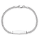 Rhodium Over 14k White Gold Semi-solid Soft Diamond Shape Cuban Link ID Bracelet