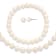 Rhodium Over Sterling Silver 7-8mm White Freshwater Pearl Earring
Bracelet Necklace Set