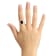 10x8mm Emerald Cut Black Onyx and 1/10 ctw Diamond Rhodium Over Sterling
Silver Ring