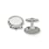 Stainless Steel Polished Ribbed Edge Oval Cuff Links