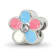 Sterling Silver Enameled Flower CZ Bead