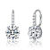 CZ Basket-Set Drop Earrings In White Rhodium Over Brass