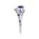 Round Amethyst with White Topaz Accents Sterling Silver Ring, 1.10ctw