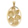 14k Two-tone Gold Textured Shell Cluster In Oval Frame Charm