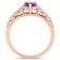 Amethyst and Diamond 10K Rose Gold Heart Ring 0.45ctw