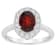 8x6mm Oval Garnet And White Topaz Accents Rhodium Over Sterling Silver
Halo Ring
