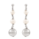 6-8.5mm Round White Freshwater Pearl Sterling Silver Graduated Dangle Earrings