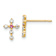 14k Yellow Gold Cubic Zirconia Children's Cross Stud Earrings