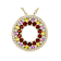 Red Garnet, Lab Pink Sapphire, Lab Yellow Sapphire And White Zircon
Pendant Necklace In 18K Gold Over Sterling Silver