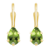 6x4mm Pear Shape Peridot 10k Yellow Gold Drop Earrings