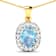 3.0ctw 14K Yellow Gold Cushion Aquamarine and White Diamond Pendant with
18 inch Cable Chain