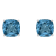 6mm Square Cushion London Blue Topaz Rhodium Over Sterling Silver Stud Earrings
