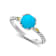 Turquoise Solitaire Ring In Sterling Silver And 18K Gold