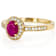 Ruby Oval And White Zircon Ring In 18K Gold Over Sterling Silver 1.25ctw
