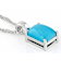Turquoise Solitaire Pendant With Chain In Sterling Silver