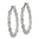 Sterling Silver Polished Textured Cable Chain 3x30mm Hoop Earrings
