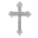 Rhodium Over 14k White Gold Polished Diamond Budded Cross Chain Slide Pendant