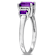 Amethyst and Diamond 10k White Gold 3-Stone Ring 1.09ctw