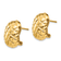 14k Yellow Gold Polished and Textured Quilted Stud Earrings