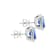 14K White Gold Square Cushion Tanzanite and Diamond Earrings 2.87ctw