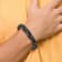 Brown Leather and Stainless Steel Brushed Gun Metal IP-plated 8.25-inch Bracelet